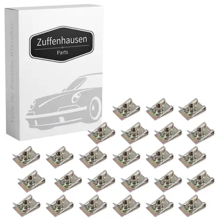 25x Blechmutter Halteklammer Klemmschelle M6 f&uuml;r PORSCHE 99950707300