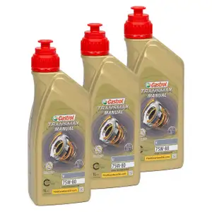 3L 3 Liter CASTROL TRANSMAX MANUAL V Schaltgetriebeöl 75W-80 API GL-4+ AUDI TL52532