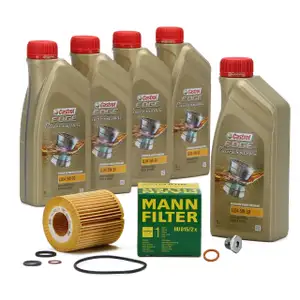 5L CASTROL EDGE 5W30 M LL-04 Motoröl + MANN Ölfilter für BMW 1er 3er N40 N42 N43 N45 N46