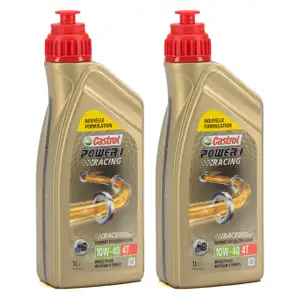 2L 2 Liter CASTROL MOTORRAD Motoröl Öl POWER 1 RACING 4T 10W-40 JASO MA-2