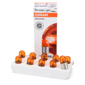 10x OSRAM Glühlampe Sockelglühlampe ORIGINAL-Line RY10W 12V 10W BAU15s