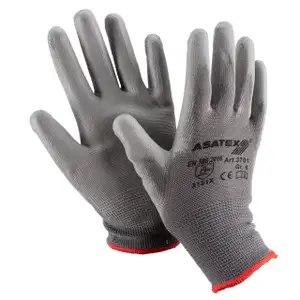 1x Größe 6 / ASATEX 3701 Handschuhe Arbeitshandschuhe Schutzhandschuhe GUMMIERT - GRAU