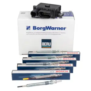 BERU GSE105 Steuergerät Glühzeit + 4x BOSCH Glühkerze 0250603006 für BMW N47