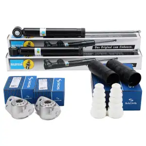 2x BILSTEIN B4 Stoßdämpfer + SACHS Staubschutz + Domlager VW Passat SKODA Superb hinten