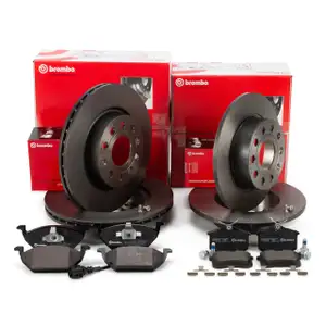 BREMBO Bremsscheiben + Beläge + Wako AUDI A3 8P Leon Octavia 3 VW GOLF 5 6 vorne + hinten