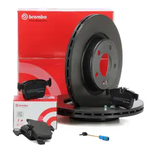 BREMBO Bremsscheiben BELÜFTET + Beläge + Wako MERCEDES C-Klasse W205 S205 C205 A205 hinten