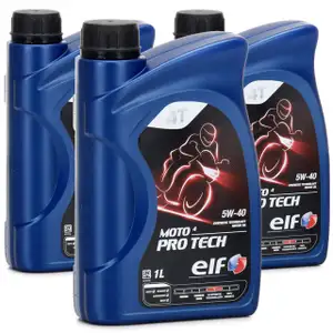 3L 3 Liter ELF Motoröl ÖL 4T 4-TAKT MOTO 4 PRO TECH 5W-40 5W40 JASO MA2 API SL