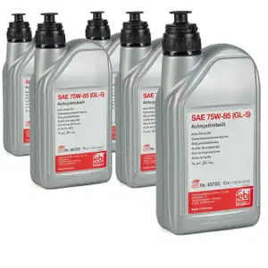 5L 5 Liter FEBI 48785 Achsgetriebeöl 75W-85 GL-5 GELB für AUDI BMW MERCEDES VW