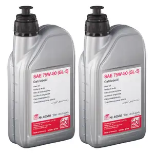 2L 2 Liter FEBI 40580 Getriebeöl GELB 75W-80 API GL-5 AUDI BMW FORD OPEL PSA VW