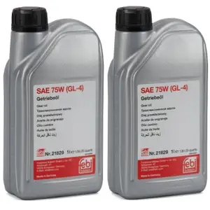 2L 2 Liter FEBI 21829 Getriebeöl 75W GL-4 GELB für AUDI FORD MERCEDES VOLVO VW