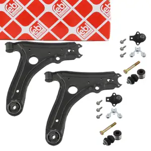 2x FEBI 03546 Querlenker + Traggelenk + Koppelstange VW Golf 2 Jetta 2 Ibiza 2 vorne unten