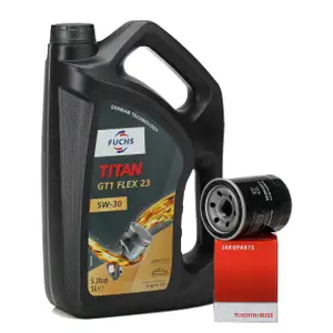 5 Liter FUCHS Motoröl 5W30 + HERTH+BUSS Ölfilter MITSUBISHI Colt SMART ForFour