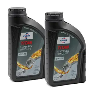 2L 2 Liter FUCHS MOTORÖL TITAN SuperSyn Longlife 0W-40 ACEA A3/B4 FORD M2C937-A