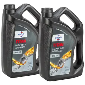 10L 10 Liter FUCHS TITAN SUPERSYN LONGLIFE 0W-30 Motoröl Öl MB 229.5 VW 502/505.00