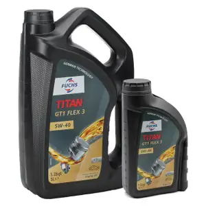 6L 6 Liter FUCHS Motoröl TITAN GT1 Flex 3 5W40 BMW LL-04 MB 229.51/52 VW 511.00