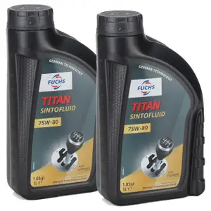 2L 2 Liter FUCHS TITAN SINTOFLUID SAE 75W80 Getriebeöl Schaltgetriebeöl API GL-4