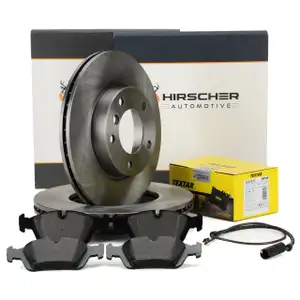 HIRSCHER Bremsscheiben + TEXTAR Beläge + Sensor BMW 3er E36 318-328i 325td/tds Z3 vorne