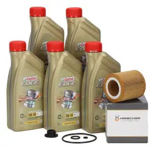 5L CASTROL EDGE 5W30 M LL-04 Motoröl+ HIRSCHER Ölfilter BMW F30-34 F32-36 F10 F11 X1 N20