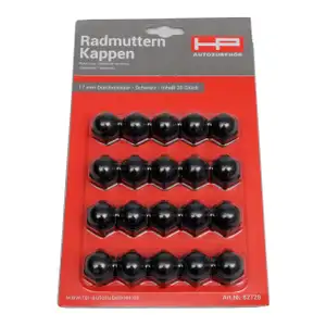 HP 82728 Radschrauben Kappen Abdeckung RALLYE-CAPS Schwarz 17mm (20 Stück)