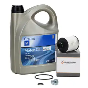 5L ORIGINAL 5W30 Motoröl dexos2 + HIRSCHER Ölfilter OPEL Astra J Insignia Zafira C 2.0CDTI