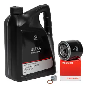 5L ORIGINAL Motoröl ULTRA 5W30 + HERTH+BUSS Ölfilter MAZDA 3 5 6 323 626 MPV II 1.7-2.0D