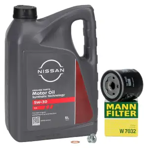 5L ORIGINAL 5W30 DPF Motoröl + MANN Ölfilter NISSAN Juke F15 Micra 5 Qashqai 2 1.5 dCi