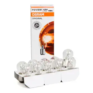 10x OSRAM 7528 Glühlampe Sockelglühlampe P21/5W ORIGINAL-Line 12V 21/5W BAY15d