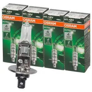 4x OSRAM 64150ULT Halogenlampe Glühlampe H1 ULTRA LIFE 12V 55W P14,5s