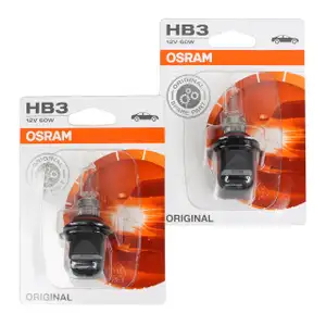 2x OSRAM Halogenlampe HB3 ORIGINAL LINE 12V 60W P20d 9005-01B