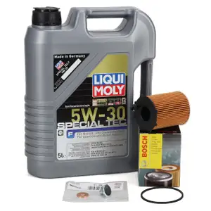 5L LIQUI MOLY SPECIAL TEC F 5W30 Motoröl + BOSCH Ölfilter PSA FORD VOLVO 1.4/1.5/1.6 D