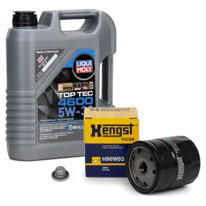 5L LIQUI MOLY Motoröl 5W30 dexos2 + HENGST Ölfilter OPEL Astra F G H Corsa C Zafira A B