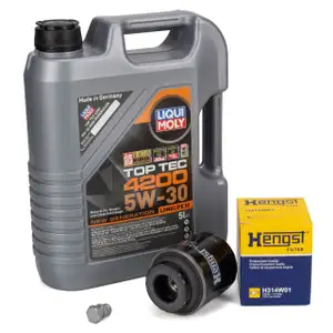 5L LIQUI MOLY TOP TEC 4200 5W30 Motoröl + HENGST Ölfilter VAG 1.2/1.4 TSI 03C115561H