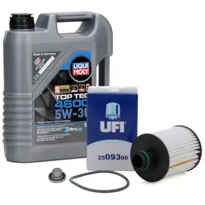 5L LIQUI MOLY Motoröl 5W30 dexos2 + UFI Ölfilter OPEL Astra J Corsa D Meriva B 1.3 CDTI