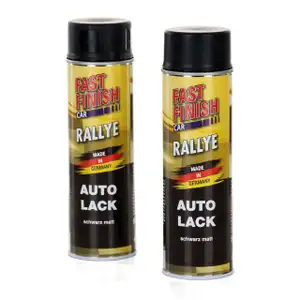 2x 500 ml FAST FINISH Rallye Autolack Lackspray Schwarz Matt Spraydose 292828