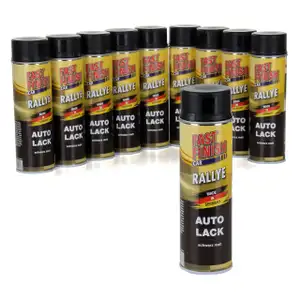 Motip Dupli 10x 500 ml FAST FINISH Rallye Autolack Lackspray Schwarz Matt Spraydose 292828