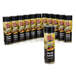 Motip Dupli 12x 500 ml FAST FINISH Rallye Autolack Lackspray Schwarz Matt Spraydose 292828