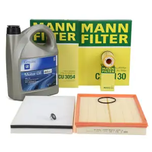 MANN Filterset 3-tlg + 5L ORIGINAL 5W-30 dexos1 Motoröl OPEL Astra G H 1.2-1.8 ab Motornr.