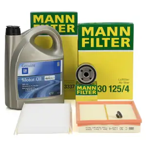 MANN Filterset + 5L ORIGINAL 5W30 dexos1 Gen3 Motor OPEL Corsa C Tigra B 1.4 1.8 ab Motor