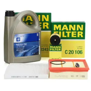 MANN Filterset + 5L ORIGINAL 5W30 dexos2 Motoröl OPEL Corsa D 1.0 1.2 1.4 bis Motor