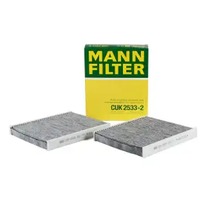 MANN CUK2533-2 Innenraumfilter Aktivkohle Satz BMW F10/11/07 F12/13/06 F01-04 64119272642