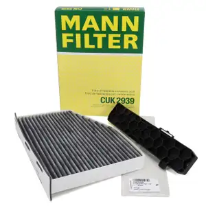 MANN Innenraumfilter Aktivkohle + Abdeckung VW Golf 5 6 Passat B6 B7 Tiguan AUDI A3 8P