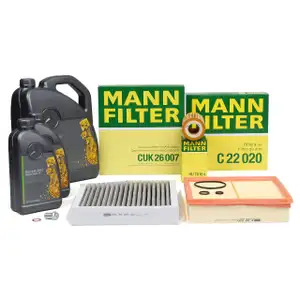 MANN Filterset 3-tlg + 7L ORIGINAL 5W30 Motoröl MERCEDES W176 W246 C117 X117 X156 OM651