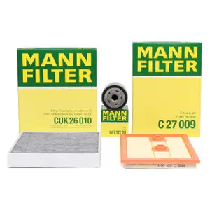 MANN Filter-Set VW Polo 5 AUDI A1 8X SEAT Ibiza 4 Toledo 4 SKODA Fabia 3 Rapid 1.2/1.4 TSI