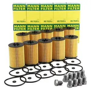 10x MANN HU7020z Ölfilter + Schraube VW Golf 6 7 Passat B8 T6 A3 A4 A6 Q3 Q5 1.6/2.0 TDI