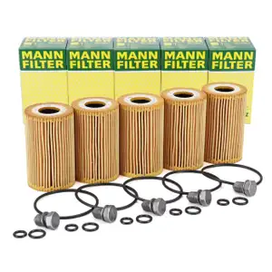 5x MANN HU7008z Ölfilter + Schraube VW Golf 5 6 Passat B6 B7 T5 T6 A3 A4 A6 Q5 1.6/2.0 TDI