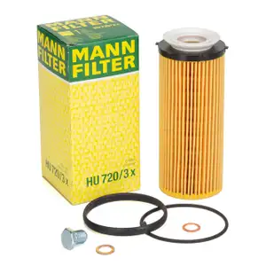 MANN HU720/3x Ölfilter + Schraube BMW E90-93 F10 F11 F07 F01-04 X5 E70 X6 E71 E72 N57