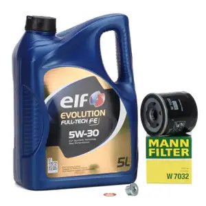 5L 5 Liter elf Full-Tech FE 5W30 Motoröl + MANN Ölfilter NISSAN MERCEDES RENAULT DACIA