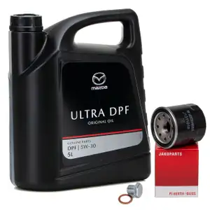 5L 5 Liter ORIGINAL Motoröl ÖL ULTRA DPF 5W30 + H+B Ölfilter MAZDA 3 (BL) 1.6 MZR-CD