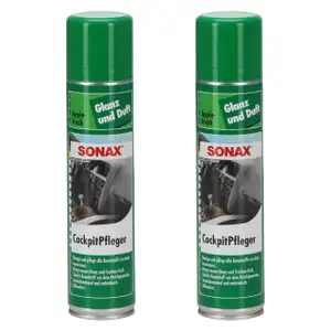 2x 400ml SONAX 344300 Cockpitpfleger Pflege Reiniger Plastik Apple-Fresh