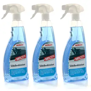 SONAX Scheibenenteiser Scheiben-Entfroster Sprühflasche Enteiserspray 3x 750ml